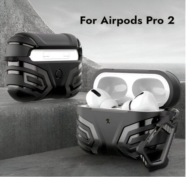 Ammu's Compatible for AirPods Pro 2 Case (2nd/1st Gen), Military Grade Airpods pro 2nd Generation Case,Hard Shell Full-Body Protective Case Cover with Keychain(2023/2022/2019), Black - Image 5