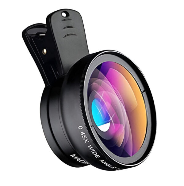 Ammu's MAXXOX Mobile Camera Lens, 0.45X Super Wide Angle Lens, 15X Macro Lens, Clip-On 2 in 1 Professional Kit for TIK Tok, Vlog, YouTube, Reels Compatible with All Smartphones-(Black)