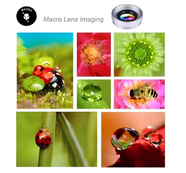Ammu's MAXXOX Mobile Camera Lens, 0.45X Super Wide Angle Lens, 15X Macro Lens, Clip-On 2 in 1 Professional Kit for TIK Tok, Vlog, YouTube, Reels Compatible with All Smartphones-(Black) - Image 5