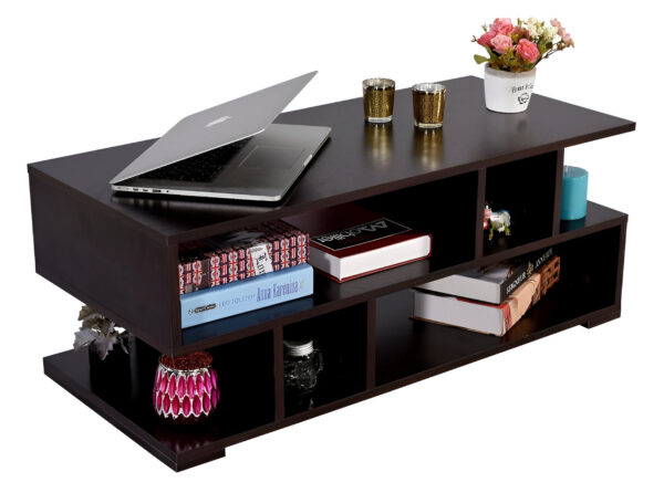 Ammu's Siena Engineered Wood Coffee Table (Dark Wenge, Matte Finish)